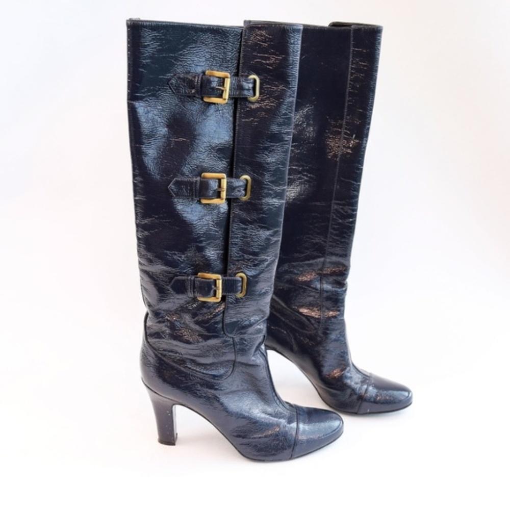 Katherine Heigl's personal boots! Stella McCartney Faux Patent Heeled Boots - Picture 1 of 4